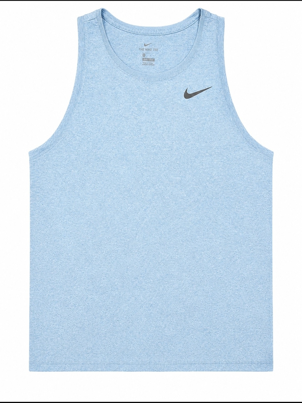 Nike Light Blue Heather Athletic Tank with Gray Swoosh